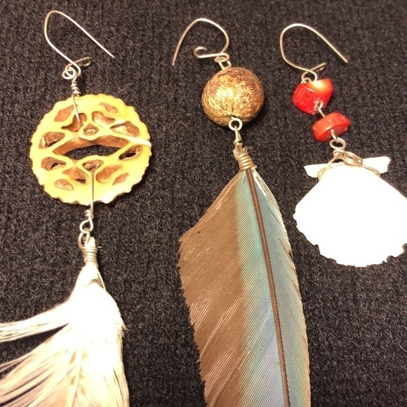Feather 🪶 and shell 🐚 earrings - Picture 3 of 7